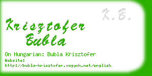 krisztofer bubla business card